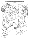 UPPER AND LOWER BULKHEAD PARTS, OPTIONAL Diagram and Parts List for CSP2741KQ3  Whirlpool Dryer