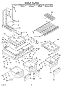 SHELF Diagram and Parts List for KTRC19KKWH02  KitchenAid Refrigerator