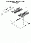 THIRD LEVEL RACK AND TRACK PARTS Diagram and Parts List for KUDE70CVSS1  KitchenAid Dishwasher
