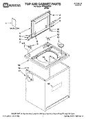 TOP AND CABINET PARTS Diagram and Parts List for MTW5600TQ1  Whirlpool Washer