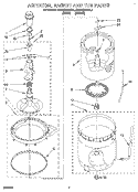 AGITATOR, BASKET AND TUB Diagram and Parts List for KAWE570BWH1  KitchenAid Washer