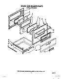 DOOR AND DRAWER Diagram and Parts List for RF3105XXW1  Whirlpool Range
