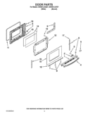 DOOR PARTS Diagram and Parts List for GW397LXUT07  Whirlpool Range