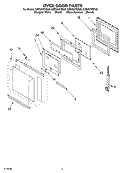 OVEN DOOR PARTS Diagram and Parts List for GBD307PDS09  Whirlpool Wall Oven