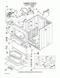CABINET PARTS Diagram and Parts List for WGD5610XW0  Whirlpool Dryer