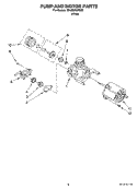 PUMP AND MOTOR PARTS Diagram and Parts List for 7DU850SWSQ0  Whirlpool Dishwasher