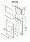 DOOR PARTS Diagram and Parts List for RT14DKXSQ01  Roper Refrigerator