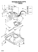 MACHINE BASE PARTS Diagram and Parts List for LSB6300PW4  Whirlpool Washer