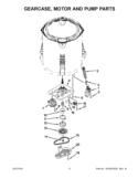 GEARCASE, MOTOR AND PUMP PARTS Diagram and Parts List for 7MWTW1605AW1  Whirlpool Washer