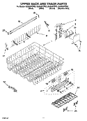 UPPER RACK AND TRACK PARTS Diagram and Parts List for GU2500XTPB3  Whirlpool Dishwasher