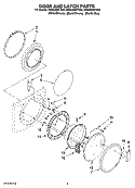 DOOR AND LATCH PARTS Diagram and Parts List for MHWZ600TB00  Whirlpool Washer