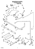 MANIFOLD PARTS Diagram and Parts List for SF315PEPQ2  Whirlpool Range