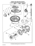 PUMP AND MOTOR PARTS Diagram and Parts List for KUDS30CXBL6  KitchenAid Dishwasher