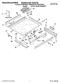COOKTOP PARTS Diagram and Parts List for KESI901PBL01  KitchenAid Range