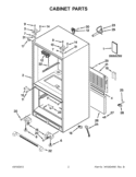 CABINET PARTS Diagram and Parts List for GX5FHDXVY03  Whirlpool Refrigerator
