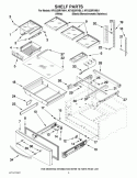 SHELF PARTS Diagram and Parts List for KFXS25RYMS1  KitchenAid Refrigerator