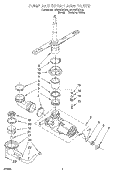 PUMP AND SPRAYARM Diagram and Parts List for DU806CWDB5  Whirlpool Dishwasher