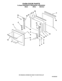 OVEN DOOR PARTS Diagram and Parts List for KEBS208SBL02  KitchenAid Wall Oven