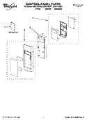 CONTROL PANEL PARTS Diagram and Parts List for MH2175XST1  Whirlpool Microwave