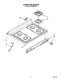 COOKTOP Diagram and Parts List for SF365BEYN0  Whirlpool Range
