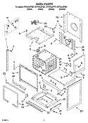 OVEN PARTS Diagram and Parts List for GY396LXPB01  Whirlpool Range