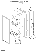 REFRIGERATOR DOOR PARTS Diagram and Parts List for KSRD22FTST02  KitchenAid Refrigerator