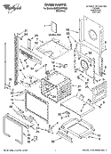 OVEN PARTS Diagram and Parts List for GMC305PRS02  Whirlpool Microwave Oven Combo