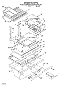 SHELF Diagram and Parts List for ET2AHTXLQ00  Whirlpool Refrigerator