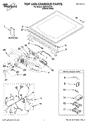 TOP AND CONSOLE PARTS Diagram and Parts List for WGD9500TU0  Whirlpool Dryer