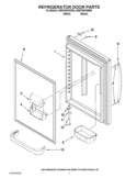 REFRIGERATOR DOOR PARTS Diagram and Parts List for GB2FHDXWB04  Whirlpool Refrigerator