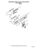 CONTROL PANEL AND LATCH PARTS Diagram and Parts List for IUD8100YS0  Whirlpool Dishwasher