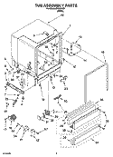 TUB ASSEMBLY PARTS Diagram and Parts List for IKU58660  Inglis Dishwasher