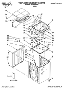 TOP AND CABINET PARTS Diagram and Parts List for WTW6200SW1  Whirlpool Washer
