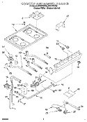 COOKTOP AND MANIFOLD, LITERATURE Diagram and Parts List for SF318PEWZ0  Whirlpool Range