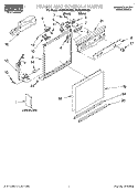 FRAME AND CONSOLE, LITERATURE Diagram and Parts List for RUD5000KB0  Roper Dishwasher