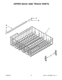 UPPER RACK AND TRACK PARTS Diagram and Parts List for WDP350PAAW2  Whirlpool Dishwasher