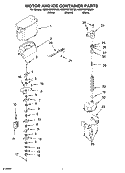 MOTOR AND ICE CONTAINER PARTS Diagram and Parts List for KSRF25FRBL00  Whirlpool Refrigerator