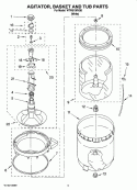AGITATOR, BASKET AND TUB PARTS Diagram and Parts List for WTW5100VQ0  Whirlpool Washer