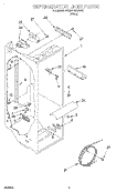 REFRIGERATOR LINER Diagram and Parts List for 3VED27DQFW01  Whirlpool Refrigerator