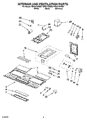 INTERIOR AND VENTILATION PARTS Diagram and Parts List for YMH2175XSQ0  Whirlpool Microwave