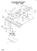 LATCH AND VENT Diagram and Parts List for KEBS246YWH3  KitchenAid Wall Oven