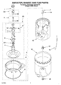 AGITATOR, BASKET AND TUB Diagram and Parts List for LSQ9645KT0  Whirlpool Washer