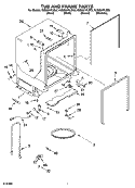 TUB AND FRAME PARTS Diagram and Parts List for KUDS01FLBL2  KitchenAid Dishwasher