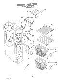 FREEZER LINER Diagram and Parts List for KSRG22FKSS03  KitchenAid Refrigerator