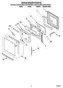 OVEN DOOR PARTS Diagram and Parts List for KEHC379JWH06  KitchenAid Microwave Oven Combo