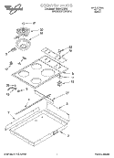 COOKTOP, LIT/OPTIONAL Diagram and Parts List for RS600BXBH2  Whirlpool Range