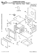 LOWER OVEN, LITERATURE Diagram and Parts List for RBD275PDQ12  Whirlpool Wall Oven