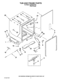 TUB AND FRAME PARTS Diagram and Parts List for KUDS03FTPA3  KitchenAid Dishwasher