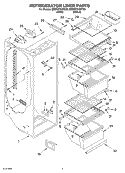 REFRIGERATOR LINER Diagram and Parts List for 8ED0GTKXKT00  Whirlpool Refrigerator