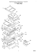REFRIGERATOR SHELF Diagram and Parts List for 3XART745GW01  Whirlpool Refrigerator